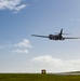 U.S. Air Force B-1B Lancers assigned to the 34th Expeditionary Bomb Squadron launch to support BTF 25-1 training mission