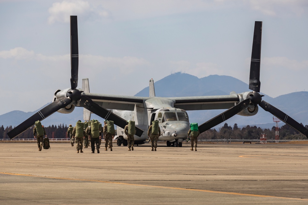 Iron Fist 25 | VMM-262 (Rein.) departs JGSDF Vice-Camp Takayubaru