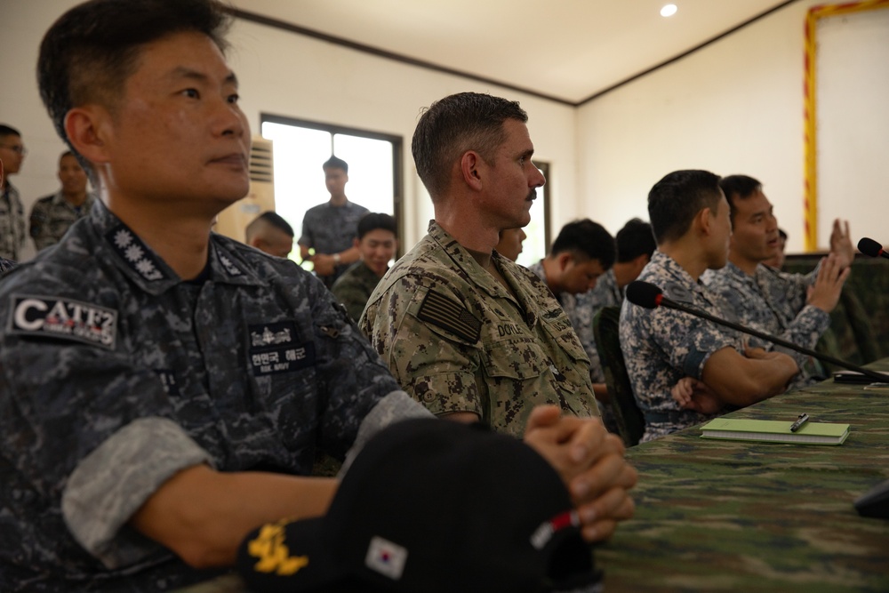 U.S., Thai, Australian, Republic of Korea and Singapore armed forces attend a conference for joint exercise Cobra Gold