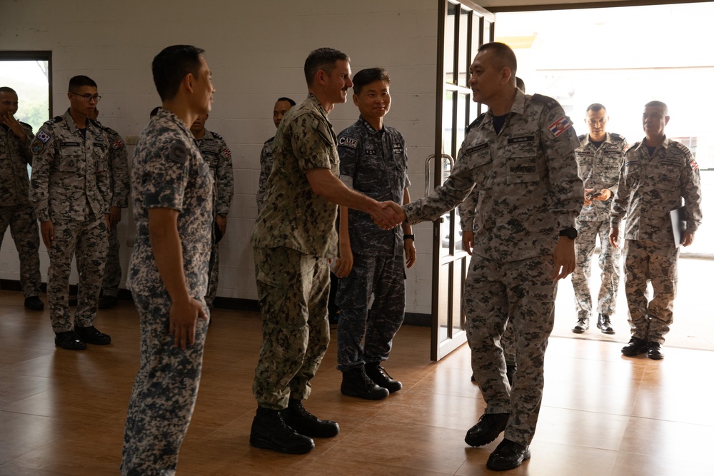U.S., Thai, Australian, Republic of Korea and Singapore armed forces attend a conference for joint exercise Cobra Gold