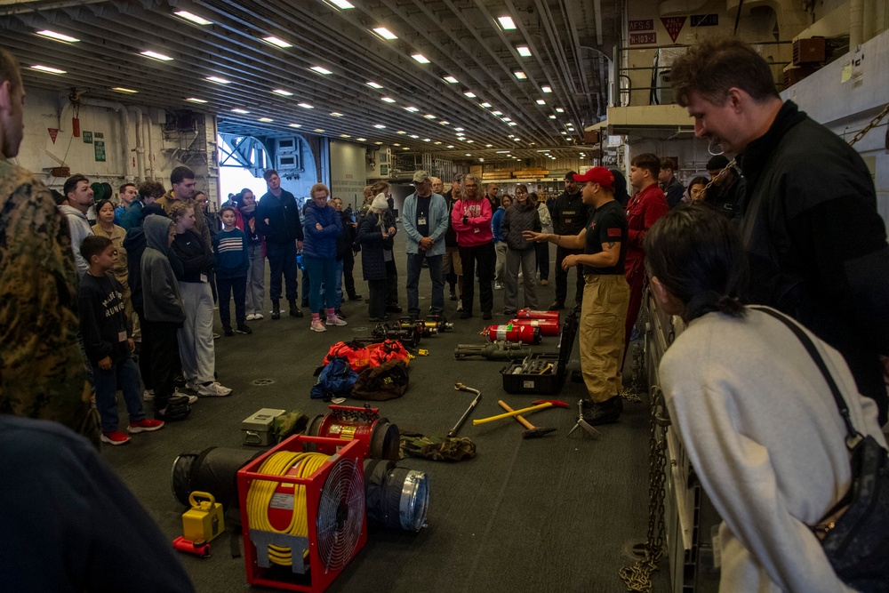 USS America (LHA6) Conducts Tiger Cruise Damage Control Training