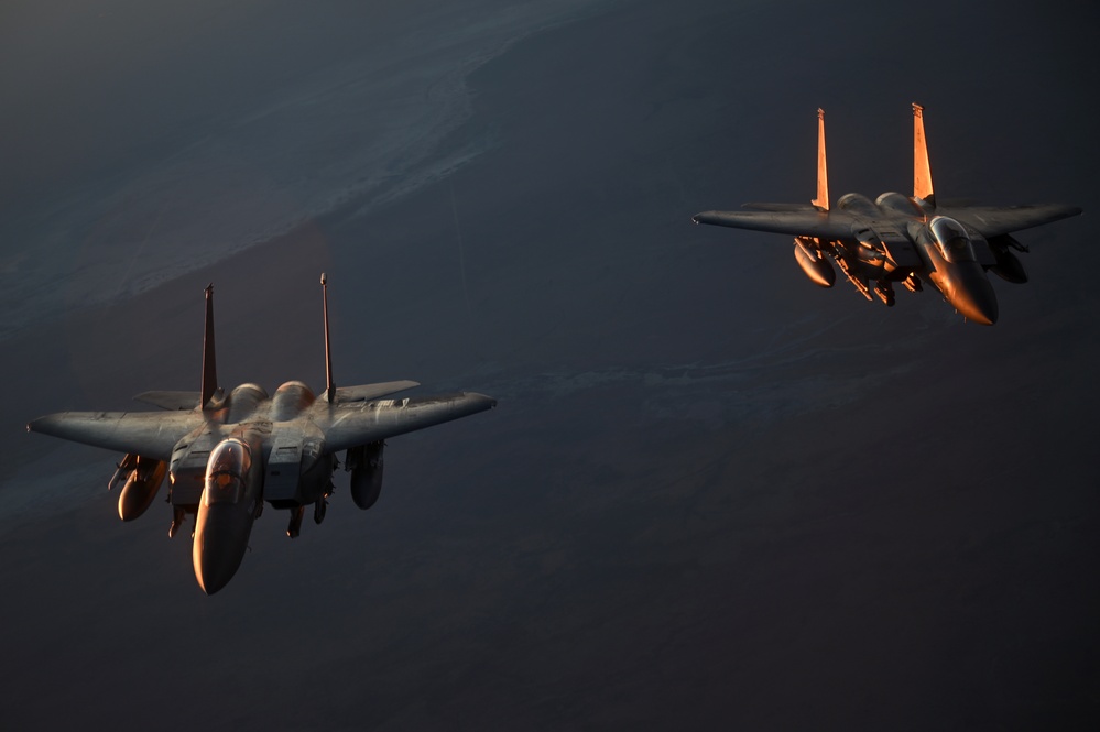 U.S. F-15s, A-10s patrol the skies in support of OIR