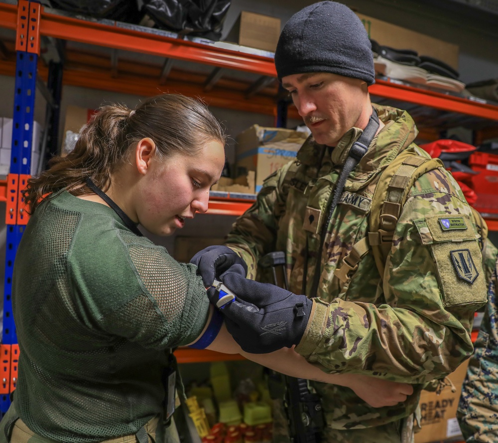 MLRS battalion conducts medical training in Norway with U.S. Navy Corpsmen  and Norwegian Army during exercise