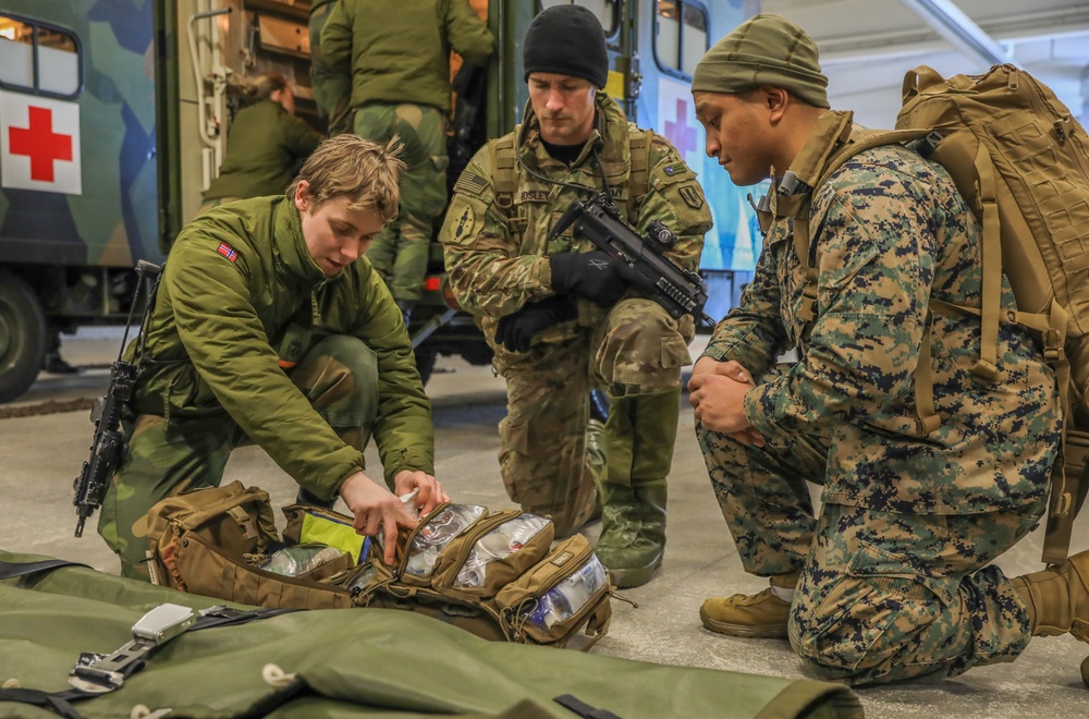 MLRS battalion conducts medical training in Norway with U.S. Navy Corpsmen  and Norwegian Army during exercise