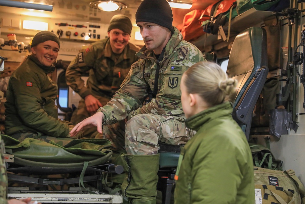 MLRS battalion conducts medical training in Norway with U.S. Navy Corpsmen  and Norwegian Army during exercise