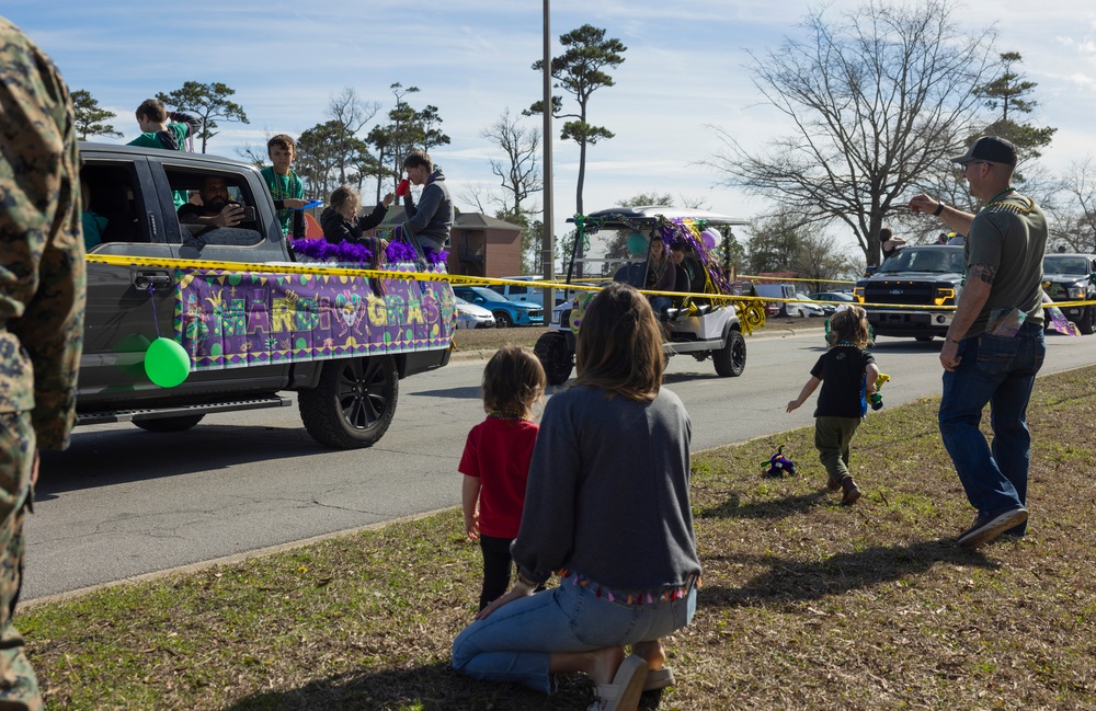 U.S. Marines and Families of 10th Marine Regiment, 2d Marine Division, Celebrate Mardi Gras