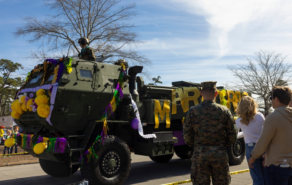 U.S. Marines and Families of 10th Marine Regiment, 2d Marine Division, Celebrate Mardi Gras