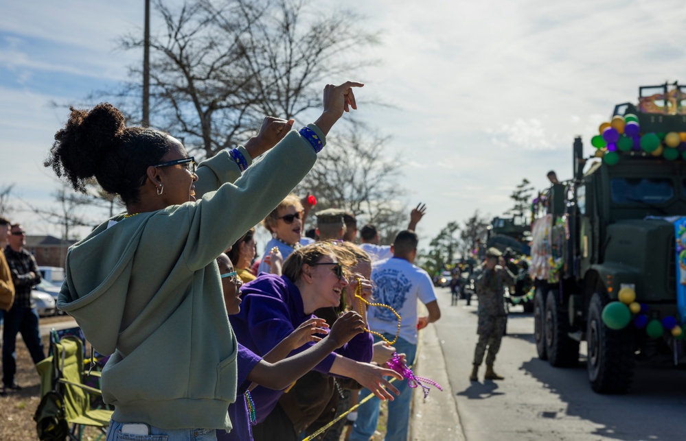 U.S. Marines and Families of 10th Marine Regiment, 2d Marine Division, Celebrate Mardi Gras