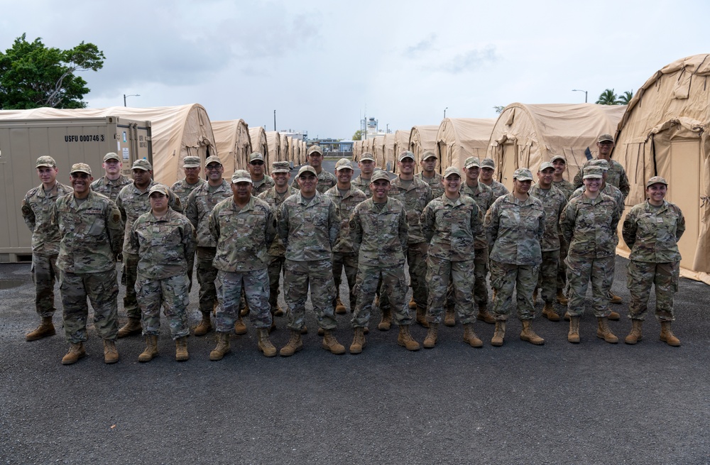 Disaster Relief Beddown System 156th Civil Engineer Squadron group photo