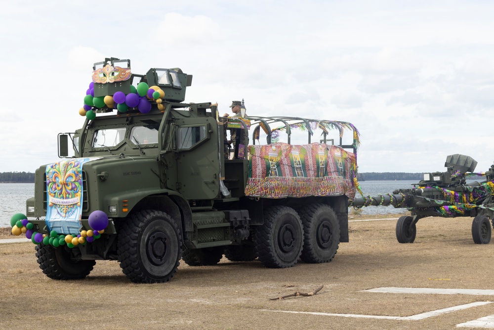 U.S. Marines and Families of 10th Marine Regiment, 2d Marine Division, Celebrate Mardi Gras