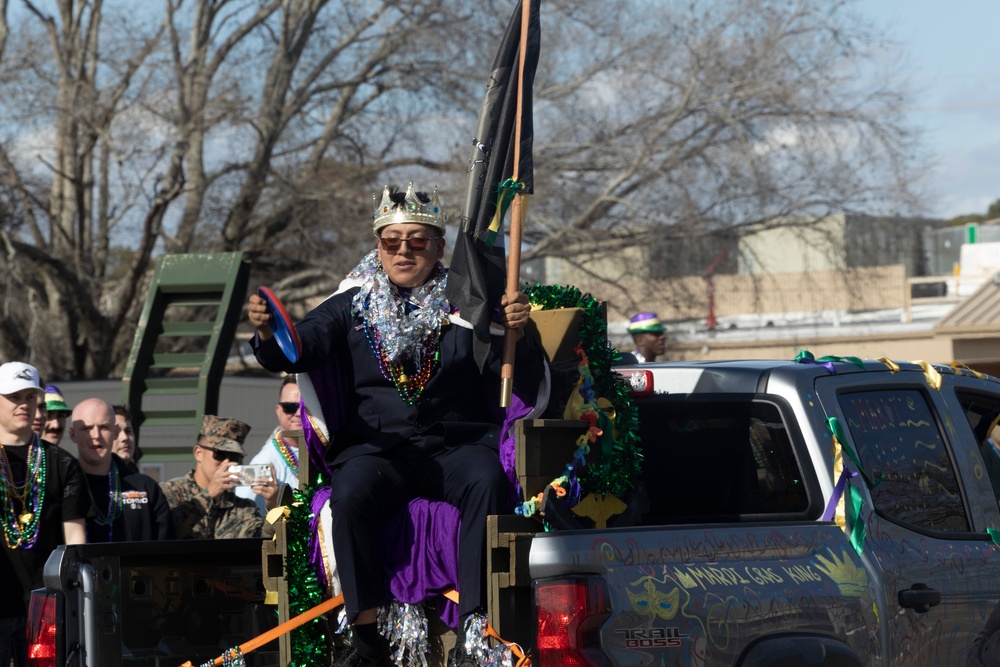 U.S. Marines and Families of 10th Marine Regiment, 2d Marine Division, Celebrate Mardi Gras