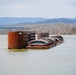 Barges tied to mooring cells on Tennessee River