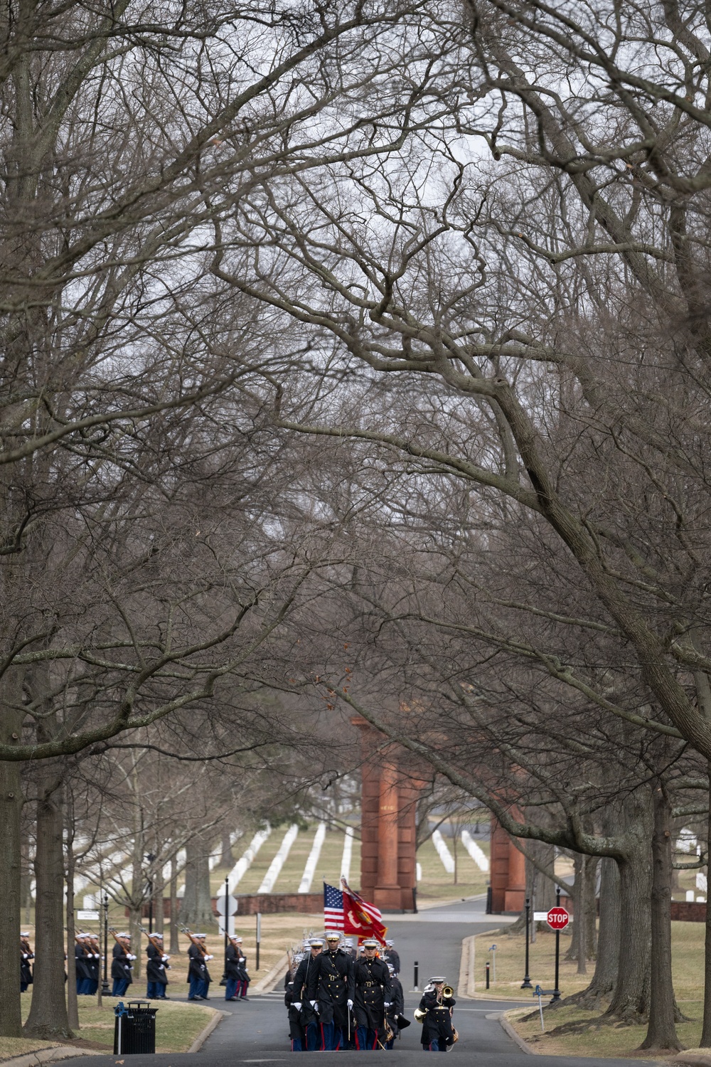 Military Funeral Honors with Funeral Escort are Conducted for U.S. Marine Corps Lt. Gen. Norman Smith in Section 55