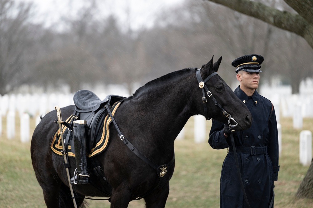 Military Funeral Honors with Funeral Escort are Conducted for U.S. Marine Corps Lt. Gen. Norman Smith in Section 55