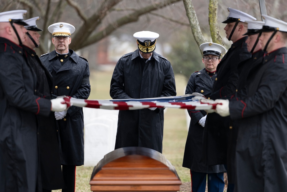 Military Funeral Honors with Funeral Escort are Conducted for U.S. Marine Corps Lt. Gen. Norman Smith in Section 55