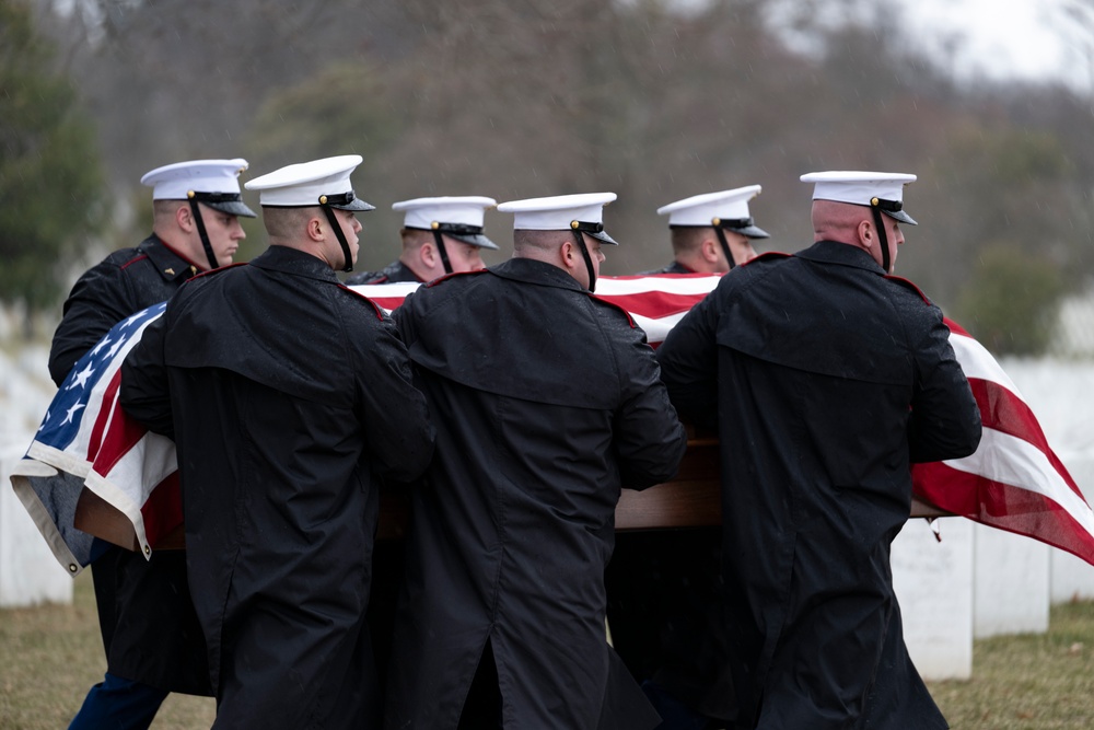 Military Funeral Honors with Funeral Escort are Conducted for U.S. Marine Corps Lt. Gen. Norman Smith in Section 55