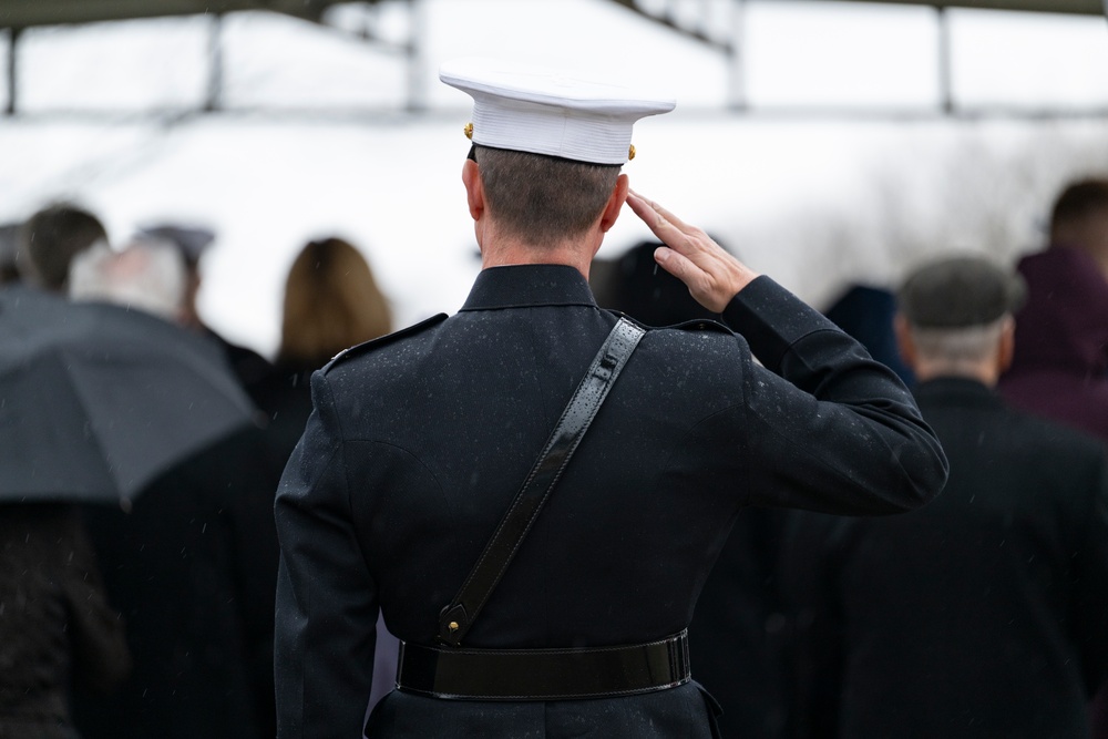 Military Funeral Honors with Funeral Escort are Conducted for U.S. Marine Corps Lt. Gen. Norman Smith in Section 55