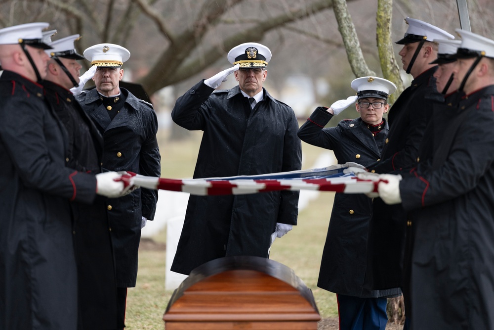 Military Funeral Honors with Funeral Escort are Conducted for U.S. Marine Corps Lt. Gen. Norman Smith in Section 55