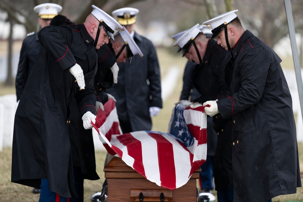 Military Funeral Honors with Funeral Escort are Conducted for U.S. Marine Corps Lt. Gen. Norman Smith in Section 55