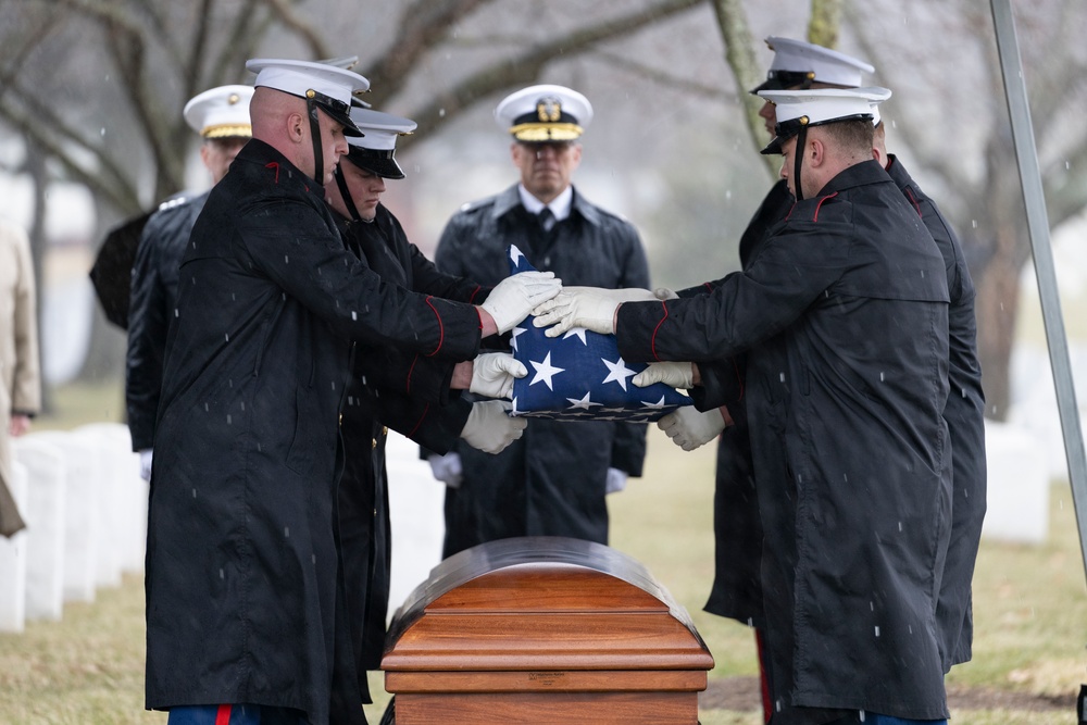 Military Funeral Honors with Funeral Escort are Conducted for U.S. Marine Corps Lt. Gen. Norman Smith in Section 55