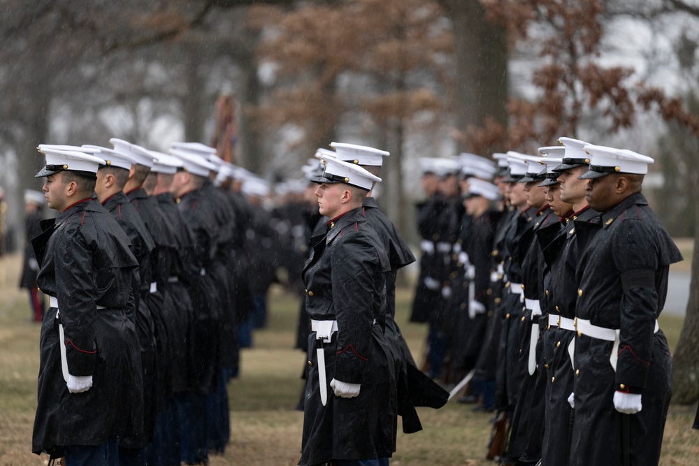 Military Funeral Honors with Funeral Escort are Conducted for U.S. Marine Corps Lt. Gen. Norman Smith in Section 55