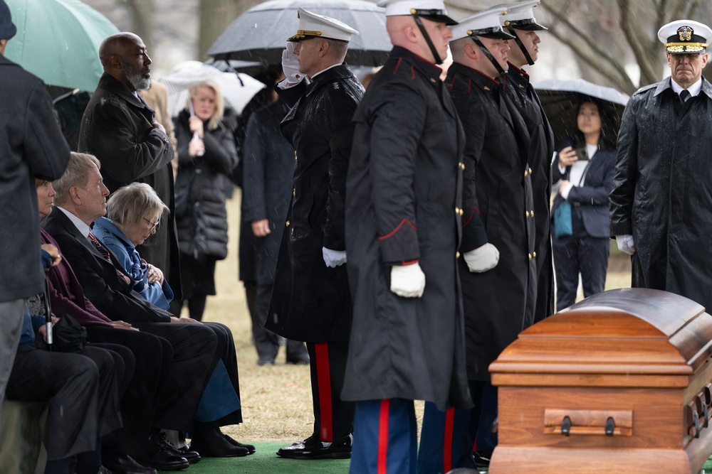 Military Funeral Honors with Funeral Escort are Conducted for U.S. Marine Corps Lt. Gen. Norman Smith in Section 55