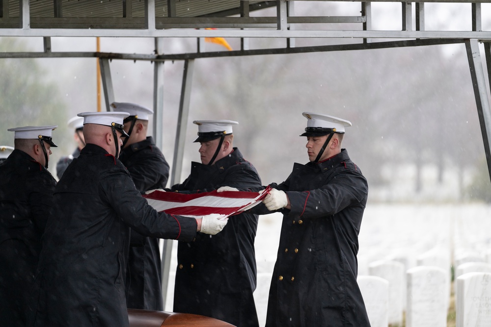 Military Funeral Honors with Funeral Escort are Conducted for U.S. Marine Corps Lt. Gen. Norman Smith in Section 55