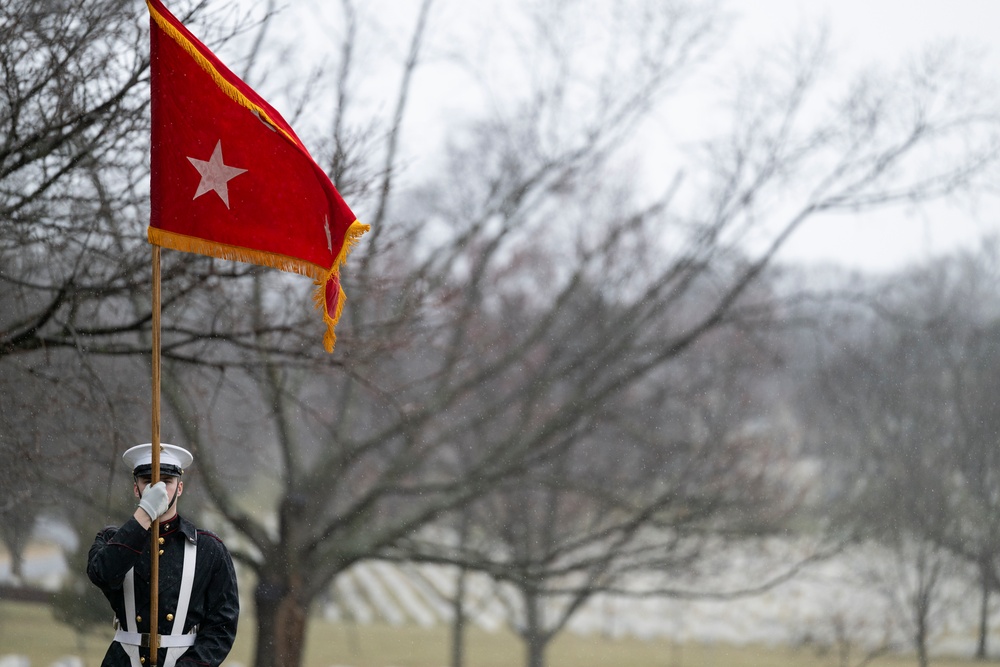 Military Funeral Honors with Funeral Escort are Conducted for U.S. Marine Corps Lt. Gen. Norman Smith in Section 55