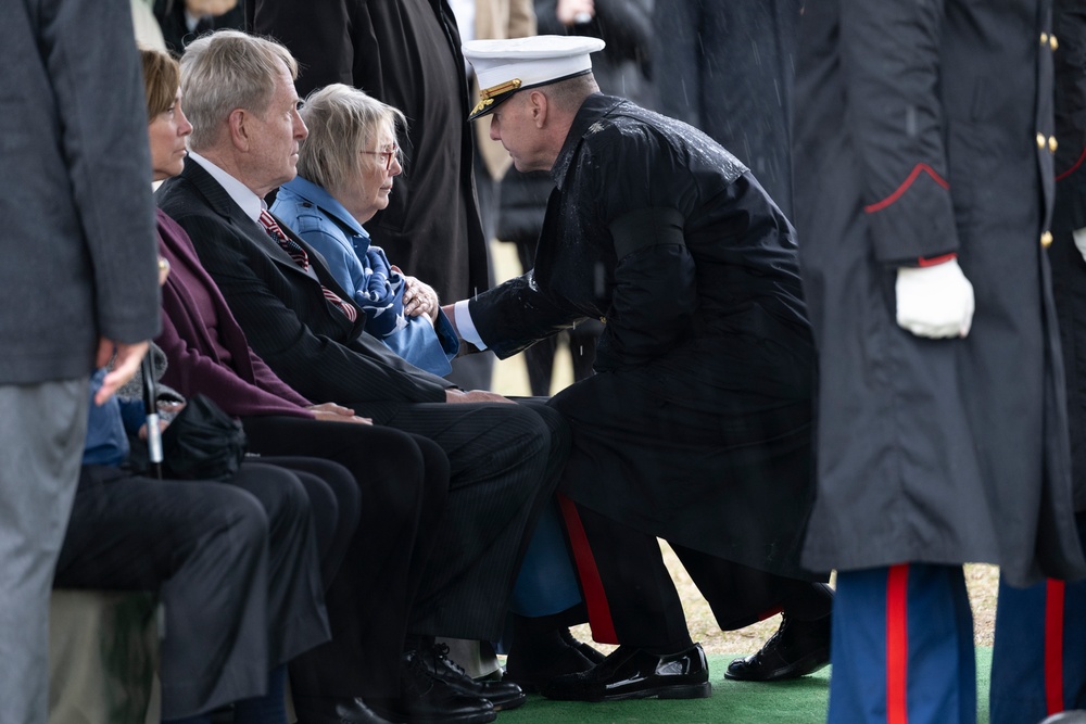 Military Funeral Honors with Funeral Escort are Conducted for U.S. Marine Corps Lt. Gen. Norman Smith in Section 55