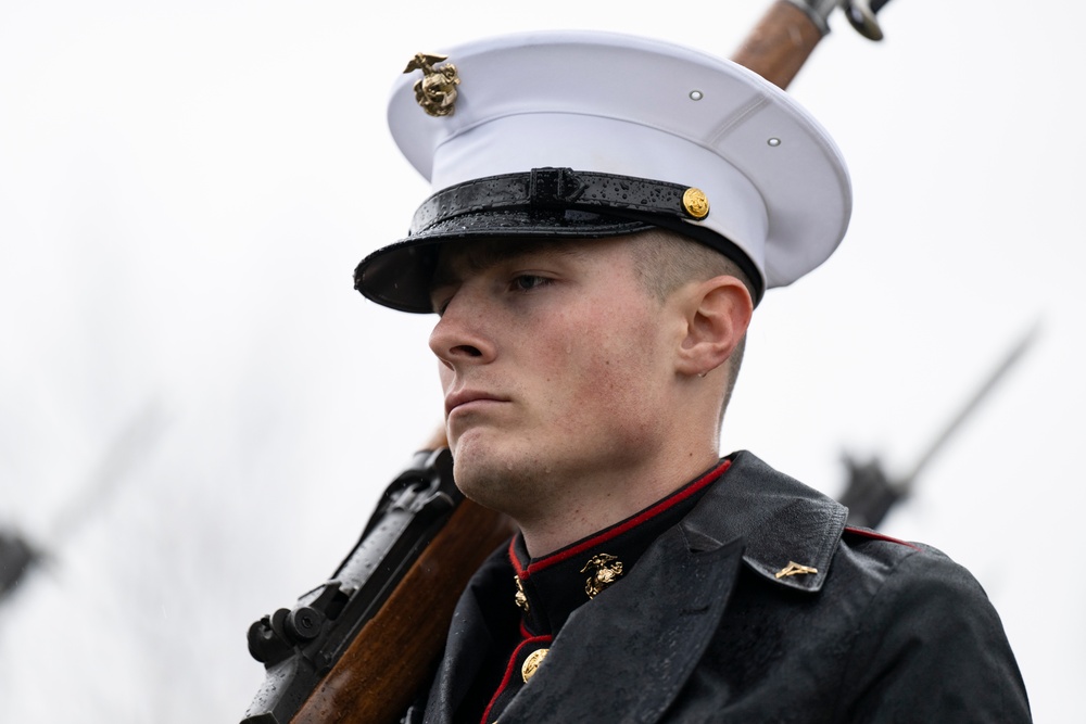 Military Funeral Honors with Funeral Escort are Conducted for U.S. Marine Corps Lt. Gen. Norman Smith in Section 55