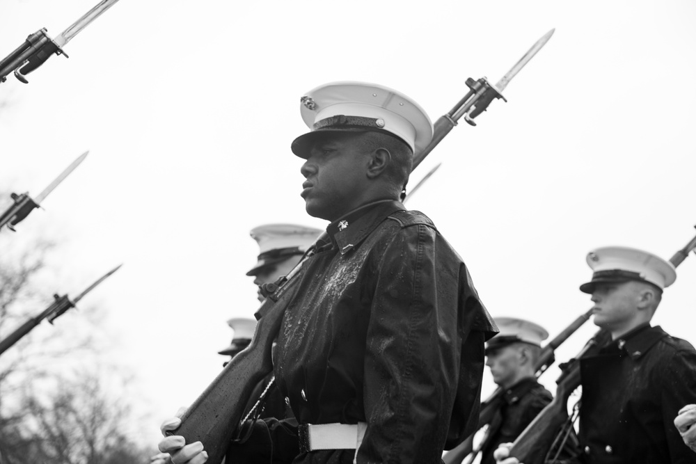 Military Funeral Honors with Funeral Escort are Conducted for U.S. Marine Corps Lt. Gen. Norman Smith in Section 55