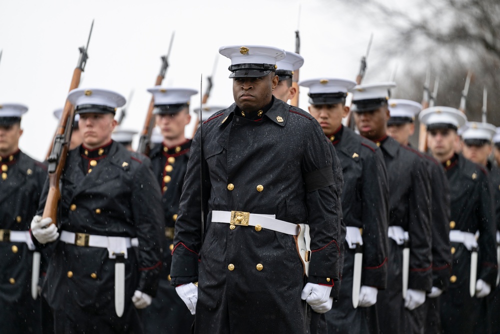 Military Funeral Honors with Funeral Escort are Conducted for U.S. Marine Corps Lt. Gen. Norman Smith in Section 55