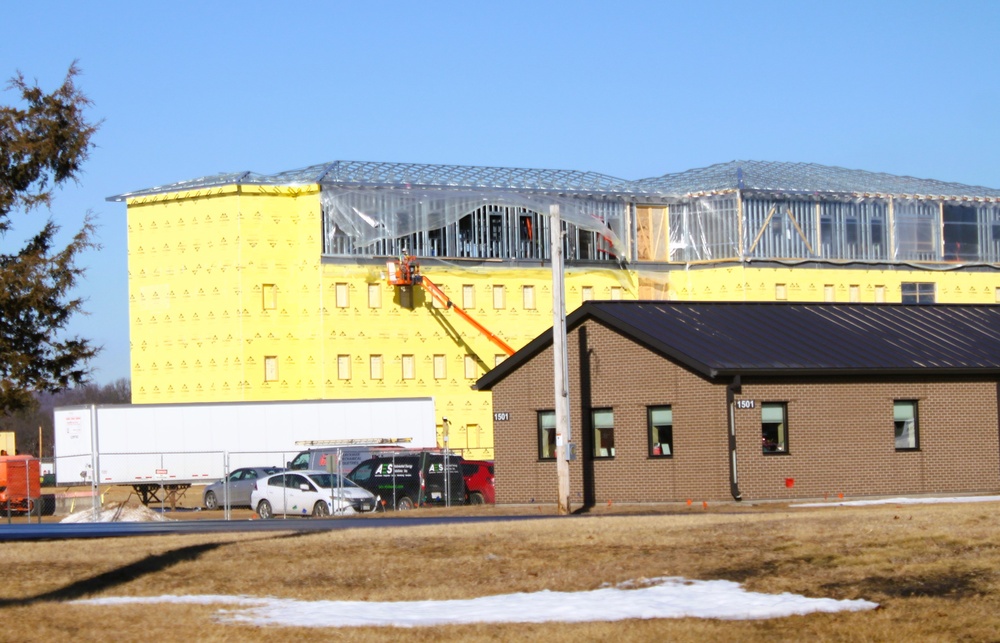 February 2025 barracks construction operations for East Barracks Project at Fort McCoy