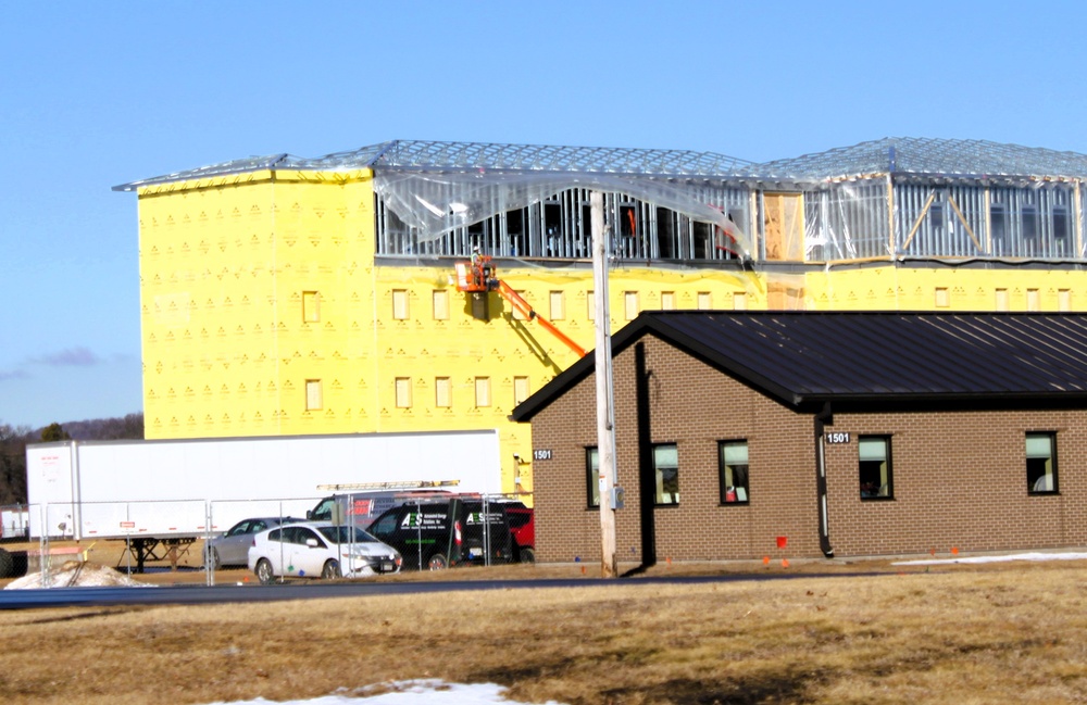 February 2025 barracks construction operations for East Barracks Project at Fort McCoy