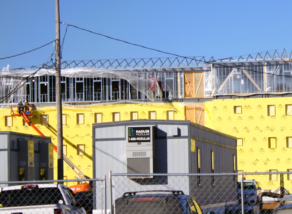 February 2025 barracks construction operations for East Barracks Project at Fort McCoy