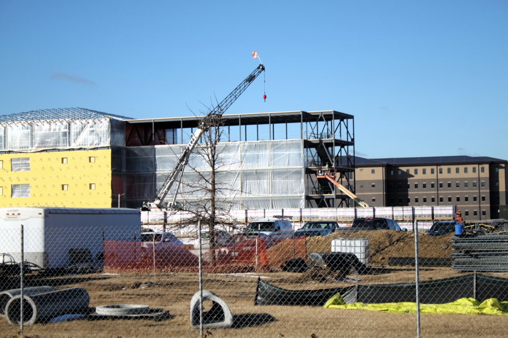 February 2025 barracks construction operations for East Barracks Project at Fort McCoy