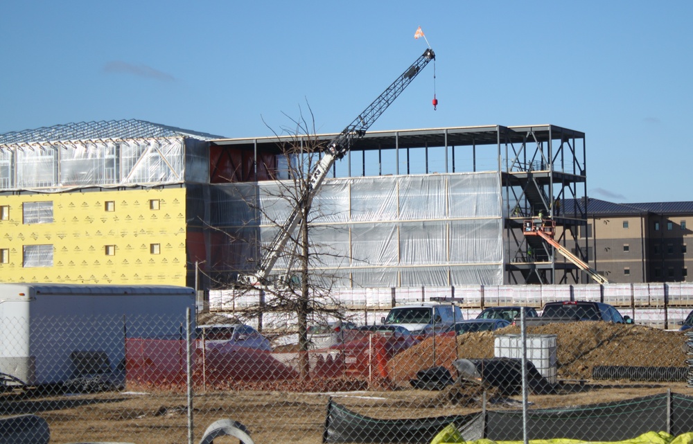 February 2025 barracks construction operations for East Barracks Project at Fort McCoy
