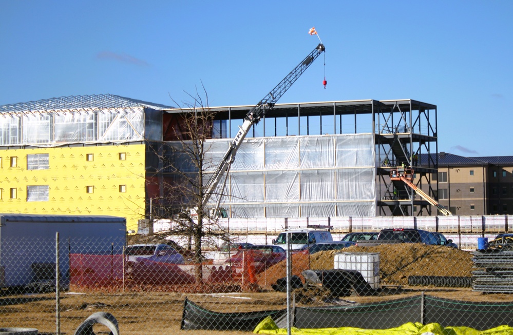 February 2025 barracks construction operations for East Barracks Project at Fort McCoy