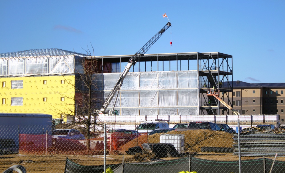 February 2025 barracks construction operations for East Barracks Project at Fort McCoy