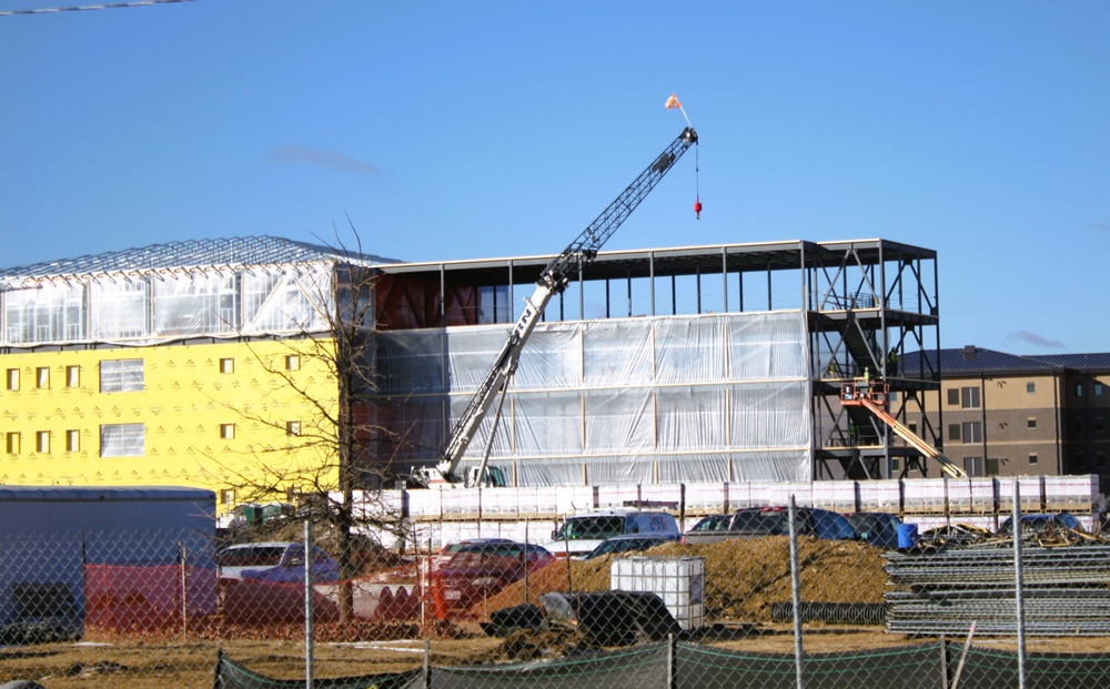 February 2025 barracks construction operations for East Barracks Project at Fort McCoy