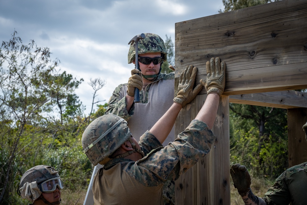 Seabees and Marines Team Up for Tactical Bunker Build During Exercise Iron Fist