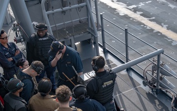 Crew Serve Weapon Shoot aboard USS America (LHA 6)