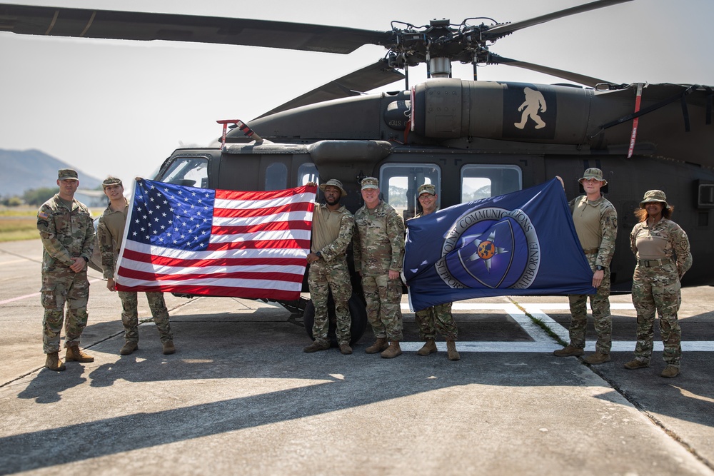 U.S. Air Force Tech. Sgt. Zachary Quicke takes the oath of reenlistment in Thailand, during Joint Exercise Cobra Gold 25