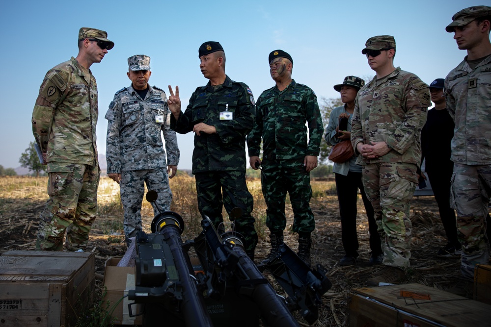 Cdr. Maj. Gen. Kosu and Maj. Gen. Surasee of the Thai Army Air Defense Division supervises the training landing zone near Lop Buri, Thailand