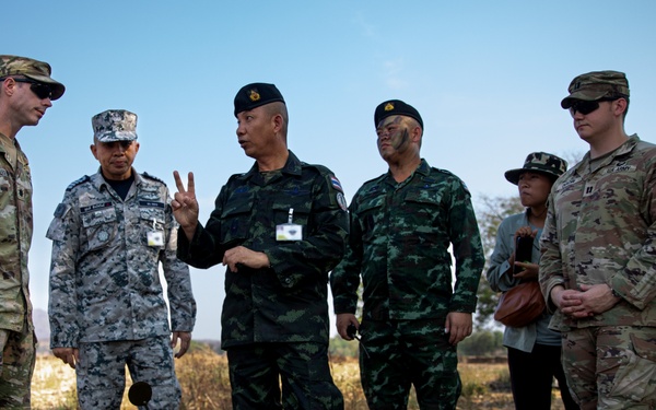 Cdr. Maj. Gen. Kosu and Maj. Gen. Surasee of the Thai Army Air Defense Division supervises the training landing zone near Lop Buri, Thailand