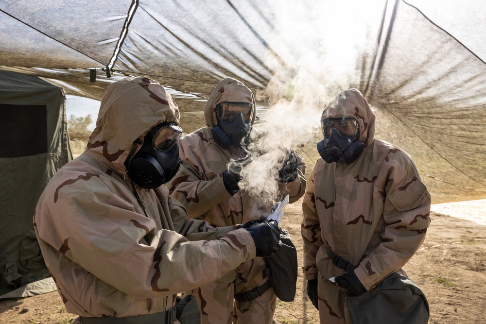 QUART 25.2: Marines and Sailors with the 11th MEU conduct a CBRN defense drill