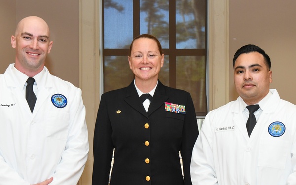 Naval Medical Center Camp Lejeune physician assistants program graduates five, welcomes new PAs into officer ranks