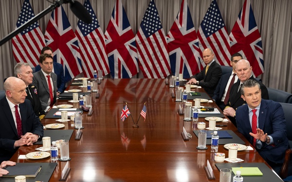 SD Hegseth Hosts Bilateral Exchange with UK Secretary of State for Defense