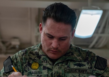 Tripoli sailor take advancement exam