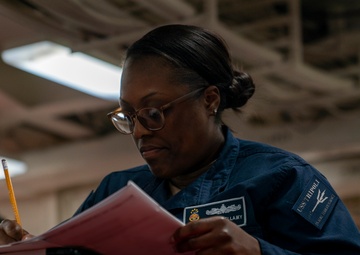 Tripoli sailor take advancement exam